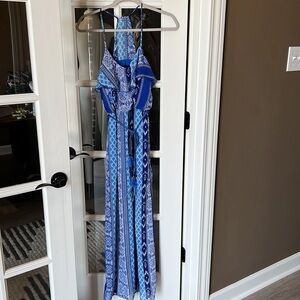 CITY TRIANGLES Blue Print Boho Maxi Dress Size XS